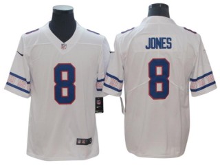 New York Giants #8 Daniel Jones White Team Logo Vapor Limited Jersey