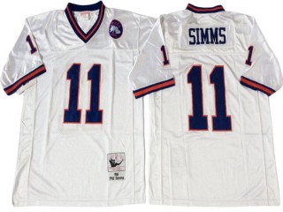 M&N New York Giants #11 Phil Simms White 1986 Legacy Jersey
