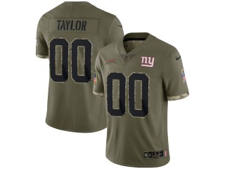 Custom New York Giants 2022 Olive Salute To Service Limited Jersey