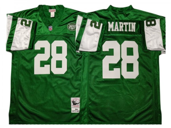 M&N New York Jets #28 Curtis Martin Green Legacy Jersey