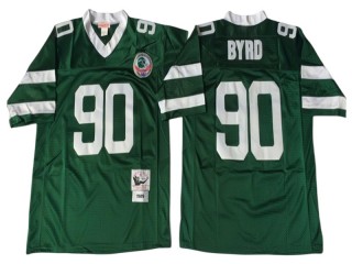 M&N New York Jets #90 Dennis Byrd Green Legacy Jersey