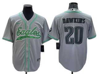 Philadelphia Eagles #20 Brian Dawkins Baseball Style Jersey - Black/Gray/White/Green