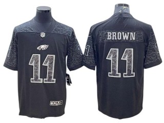 Philadelphia Eagles #11 A.J. Brown Black RFLCTV Limited Jersey