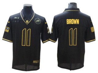 Philadelphia Eagles #11 A.J. Brown Black Gold Salute To Service Limited Jersey