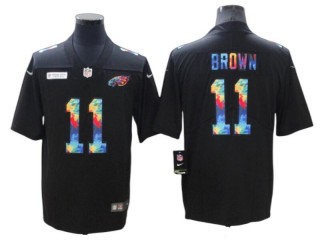 Philadelphia Eagles #11 A.J. Brown Black Rainbow Limited Jersey