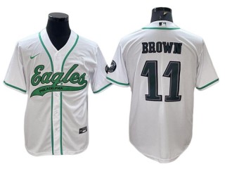 Philadelphia Eagles #11 A.J. Brown Baseball Style Jersey