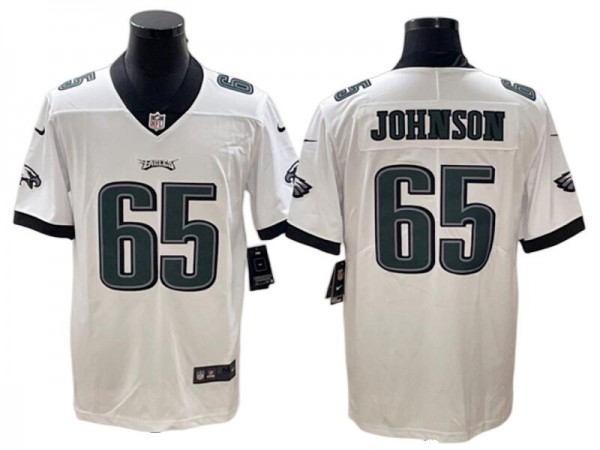  Philadelphia Eagles #65 Lane Johnson White Vapor Limited Jersey