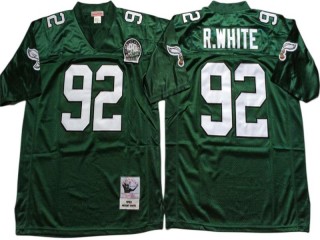 M&N Philadelphia Eagles #92 Reggie White Green 1992 Legacy Jersey