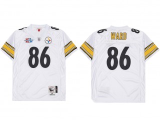 M&N Pittsburgh Steelers #86 Hines Ward White 1993 Throwback Jersey