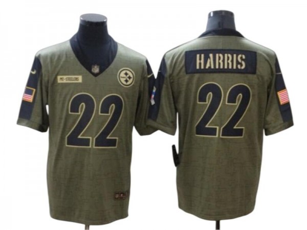 Pittsburgh Steelers #22 Najee Harris Olive 2021 Salute To Service Limited Jersey