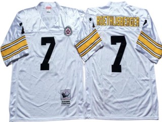 M&N Pittsburgh Steelers #7 Ben Roethlisberger White Legacy Jersey