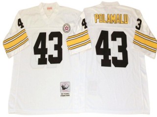 M&N Pittsburgh Steelers #43 Troy Polamalu White Legacy Jersey