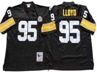 M&N Pittsburgh Steelers #95 Greg Lloyd Black Legacy Jersey