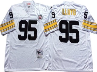 M&N Pittsburgh Steelers #95 Greg Lloyd White Legacy Jersey