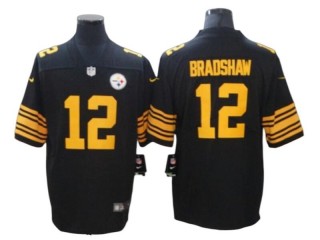 Pittsburgh Steelers #12 Terry Bradshaw Black Rush Limited Jersey