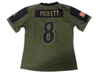 Women's Pittsburgh Steelers #8 Kenny Pickett Olive 2021 Salute To Service Limited Jersey