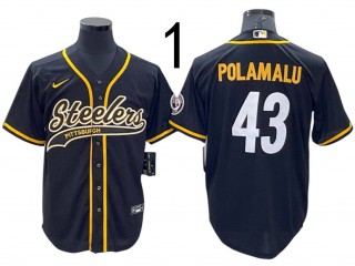 Pittsburgh Steelers #43 Troy Polamalu Baseball Style Jersey