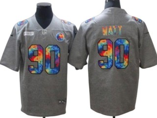 Pittsburgh Steelers #90 T.J. Watt Grey Rainbow Vapor Limited Jersey