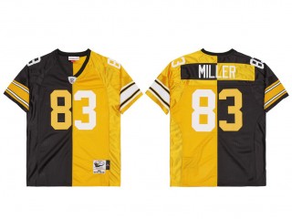 M&N Pittsburgh Steelers #83 Heath Miller Black/Gold 2008 Split Legacy Jersey