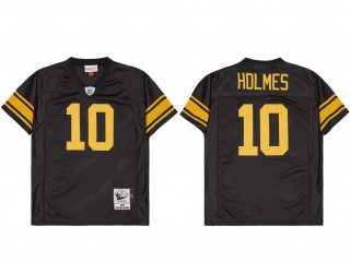 M&N Pittsburgh Steelers #10 Santonio Holmes Black 2008 Throwback Jersey