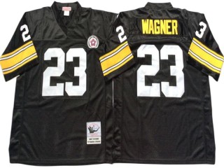 M&N Pittsburgh Steelers #23 Mike Wagner Black Legacy Jersey