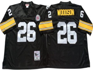 M&N Pittsburgh Steelers #26 Rod Woodson Black Legacy Jersey