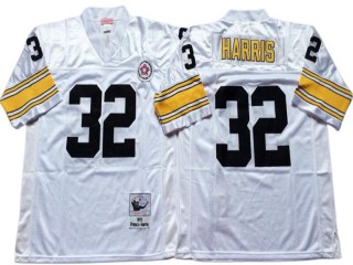 M&N Pittsburgh Steelers #32 Franco Harris White Legacy Jersey