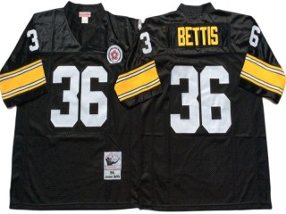 M&N Pittsburgh Steelers #36 Jerome Bettis Black Legacy Jersey
