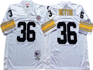 M&N Pittsburgh Steelers #36 Jerome Bettis White Legacy Jersey