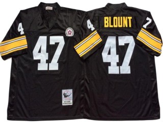M&N Pittsburgh Steelers #47 Mel Blount Black Legacy Jersey