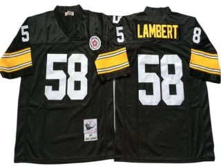 M&N Pittsburgh Steelers #58 Jack Lambert Black Legacy Jersey