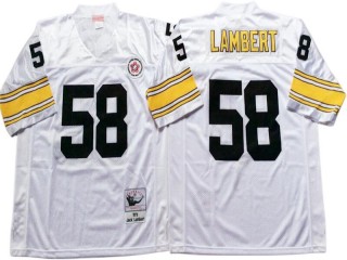 M&N Pittsburgh Steelers #58 Jack Lambert White Legacy Jersey