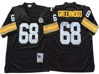 M&N Pittsburgh Steelers #68 L. C. Greenwood Black Legacy Jersey