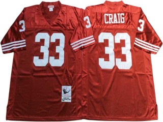 M&N San Francisco 49ers #33 Roger Craig Red 1990 Throwback Jersey