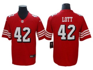 San Francisco 49ers #42 Ronnie Lott Red Color Rush Jersey 
