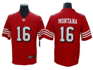 San Francisco 49ers #16 Joe Montana Red Color Rush Jersey 