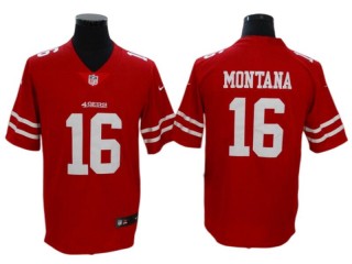 San Francisco 49ers #16 Joe Montana Red Vapor Limited Jersey