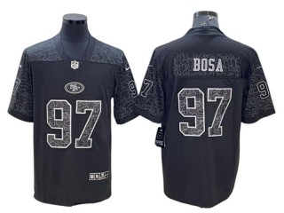 San Francisco 49ers #97 Nick Bosa Black RFLCTV Limited Jersey