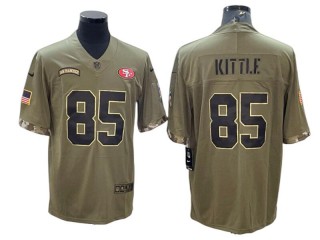 San Francisco 49ers #85 George Kittle 2022 Olive Salute To Service Limited Jersey