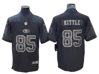 San Francisco 49ers #85 George Kittle Black RFLCTV Limited Jersey