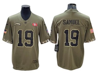San Francisco 49ers #19 Deebo Samuel 2022 Olive Salute To Service Limited Jersey