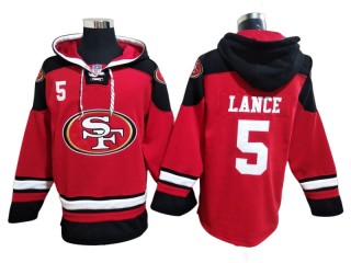 San Francisco 49ers #5 Trey Lance Red hoodie