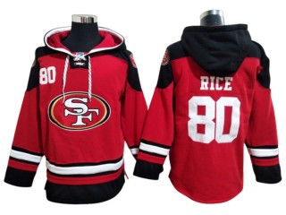 San Francisco 49ers #80 Jerry Rice Red Hoodie