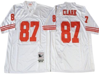 M&N San Francisco 49ers #87 Dwight Clark White 1990 Throwback Jersey