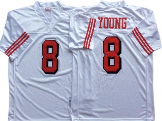 M&N San Francisco 49ers #8 Steve Young White 1994 Throwback Jersey