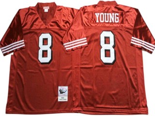 M&N San Francisco 49ers #8 Steve Young Red 1994 Throwback Jersey