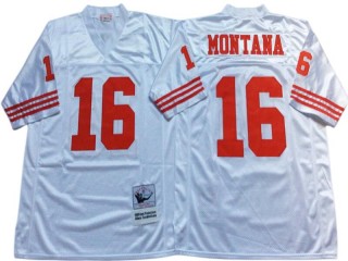 M&N San Francisco 49ers #16 Joe Montana Whtie 1990 Throwback Jersey