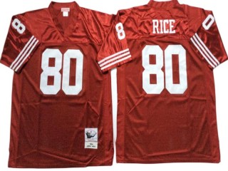 M&N San Francisco 49ers #80 Jerry Rice Red 1990 Throwback Jersey