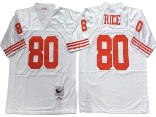 M&N San Francisco 49ers #80 Jerry Rice White 1990 Throwback Jersey