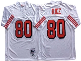 M&N San Francisco 49ers #80 Jerry Rice White 1994 Throwback Jersey